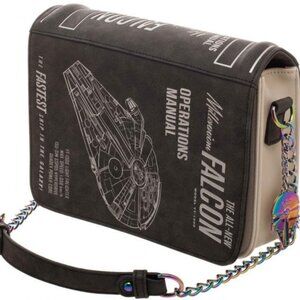 Bioworld Star Wars Millennium Falcon Operations Manual Crossbody Bag